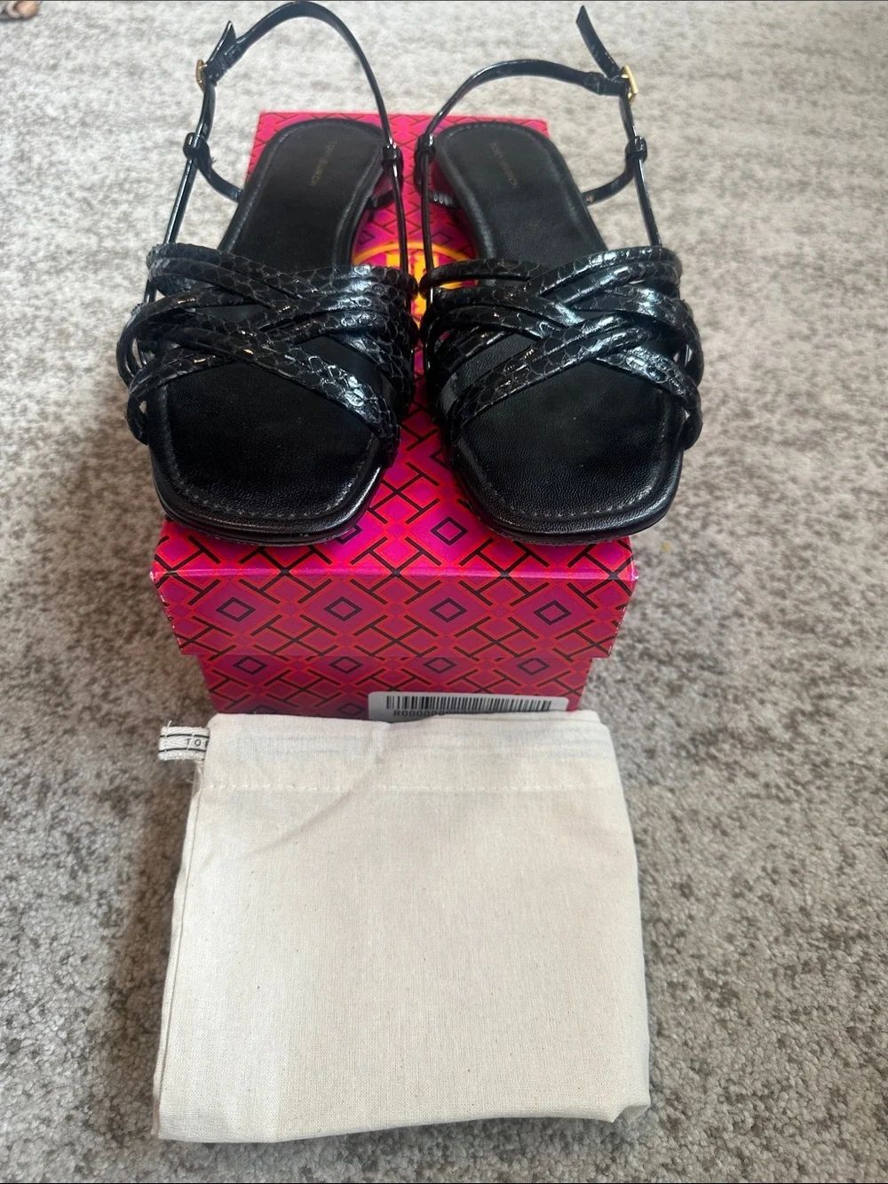 Tory Burch MULTI STRAP SANDAL/WATER SNAKE
LEATHER 9